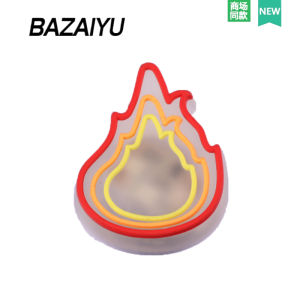 Bazey Fish LED Flame Style Shoe Buckle Accessory Hole Shoe Flower Adaptation High-End Feeling Fish Hole Shoe Accessories