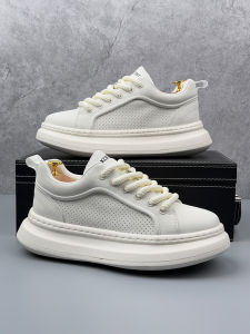 Mens Casual Shoes 2025 Autumn New Style Thick Bottom Heightening Breathable Board Shoes Sporty Chic Trendy Individual White Sneakers