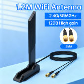 WiFi 6E WiFi Antenna Magnetic Foldable 2.4G/5G/6G 12DBi High gain External Signal Receiver For PCIE Adapter Wireless Router
