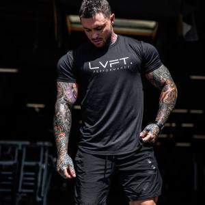 Elastic Short Sleeve Mens Fitness Sportswear