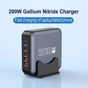 200W Gali Nitride Sạc 20V 5A công suất cao sạc USB Hub Phổ Máy Tính Để Bàn Trạm Sạc nhanh Cho Điện Thoại Di Động Máy Tính Bảng Máy Tính Xách Tay