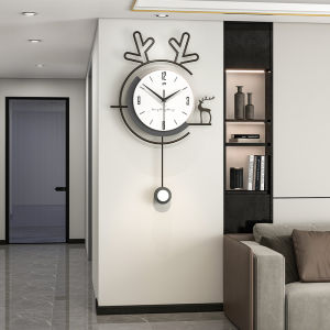 Minimalist Nordic Modern Quartz Swing Wall Clock Creative Mute Large Fashion Clocks Home Living Room Restaurant Entrance Decor wall watch 37*60CM