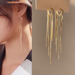 Tassel tình yêu khuyên cài tai của phụ nữ Bông tai dáng dài tính khí Bông tai cá tính xu hướng Bông tai tua rua cho trang sức nữ