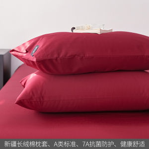 Antibacterial Pure Cotton Pillowcase Long Velvet A-Class Bedding Covers Breathable Washable Pillow Covers 2-Piece Set