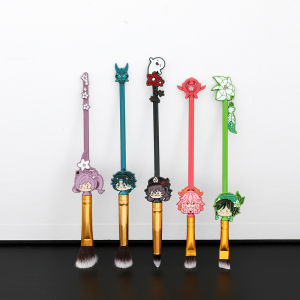 Anime Genshin Impact Figure Makeup Brush Keqing Hutao Xiao Venti Yae Miko Cosplay Gift Cosmetic Eyeshaow Eyebrow Makeup Brushes