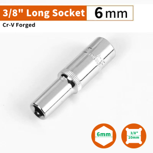 Metric Chrome Vanadium Socket Set 3/8" – 6-Point Deep 6mm–24mm Pro Grade for Auto & Motorcycle