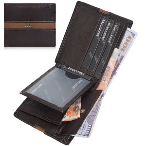 High Quality Genuine Leather Mens Wallet Simple Short Card Holder Vintage Zipper Coin Pocket Small Male Wallet Money Clips