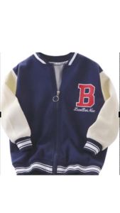 Kids High Quality Varsity Jacket Coat Pure Cotton Sweater Baseball Uniform Jacket for Kids Boys and Girls 2-10 Years Old