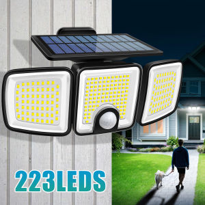 3000LM Solar Light With Dual PIR Motion Detector 3 Lighting Modes 270° Illumination IP65 Waterproof Security Garde Flood Lights