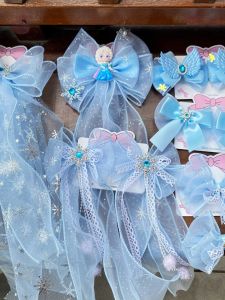 Kẹp Tóc Thắt Nút Bướm Cho Trẻ Em Phong Cách Công Chúa Elsa Phụ Kiện Tóc Thắt Nút Bướm Tay Cầm Cho Bé Gái Phụ Kiện Tóc