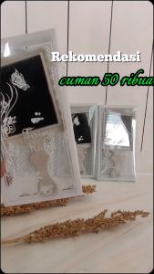 isi 50 pcs - souvenir pernikahan kaca kotak putih kemas mika motif
