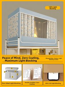 YANXI | Integrated Full Enclosure Strong Light Blocking Student Dormitory Bed Curtain