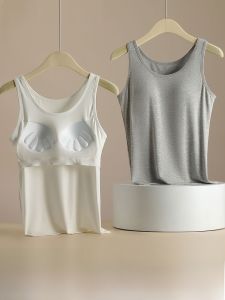 MiiOW | Cat Woman Strap Vest Womens Outerwear Summer Thin Pad Free Bra Wearable Chest Pad Tank Top Regular Length Pure Color