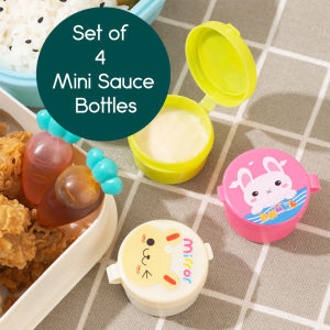 4pc/Set Mini Sauce Bottle Portable Squeeze Bottle Small Sauce Container Ketchup Salad Bottle Kids Lunch Accessories【In Stock】