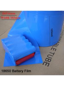 5m/pack DIY Battery Pack Power Supply PVC Wrapped Heat Shrink Tubing Durable Insulation Protection Blue Width 103 mm