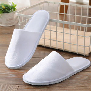 Large Size Hotel Slippers 10 Pairs Thickened Anti-slip Disposable Home Use Cotton Mop Slippers Water Washable Guest Slippers