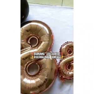 Balon Foil Angka 0-9 Ukuran Besar 32inch 80cm Dekorasi Pesta