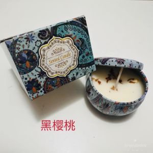 Fragrant Soy Wax Candle with Petal in Iron Box Aromatic Air Purification Festive Atmosphere Gift for Friends Home Decor