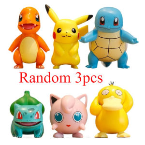 Bandai | New Hot Pokemon Anime Figures Pikachu Toys Model Charmander Psyduck Squirtle Jigglypuff Bulbasaur Kawaii Collect Dolls Kids Gift
