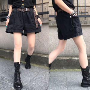 Vintage High Waist Casual Denim Shorts plus Size Loose Fit Summer Trendy Womens Fashion Thin Jeans Fabric Straight Leg Pants