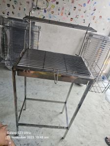 pure stainless heavy duty griller with stand and accessories