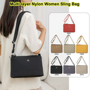 Multi-layer Women Sling Bag Nylon Cloth Shoulder Crossbody Bag Small Square Bag Casual Travel Bag