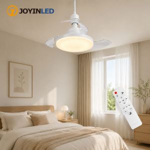 JOYINLED Dimmable LED Ceiling Fan Light E27 Fan Lamp 3-Color (3000-6500K) Remote Control Quiet Invisible Fan for Bedroom
