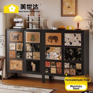 MEISD | Black Retro Luxurious Steel Storage Cabinet