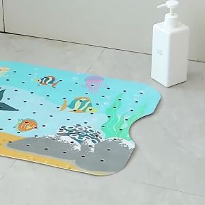 Thảm Tắm Chống Trượt 40x100cm Thiết Kế Hình Ảnh Hoạt Hình Dễ Thương Thế Giới Biển Thảm Tắm Chống Trượt Tấm Đệm PVC Mềm Cho Thảm Phòng Tắm Của Người Lớn Tuổi Của Trẻ Em