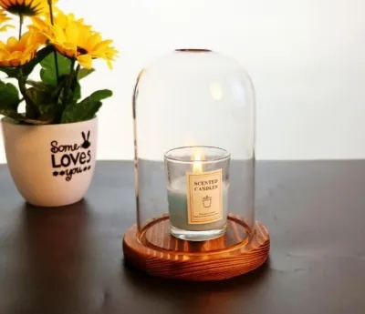 Creative Home Decorative Glass Aromatherapy Candle Holder Dustproof Windproof Vintage Ins Heat Resistant Transparent Bottle