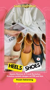 BARA - jeslin Sepatu Mules Heels Wanita sepatu pesta wanita sepatu kerja wanita Pantofel Sepatu Kantor Heels 5 cm Wanita