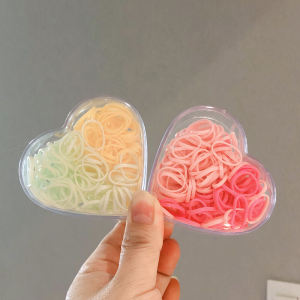 Childrens Hair Accessories Candy Colored Combination Heart Box Disposable Baby Hair Bands Girls Small Hair Ties No Damage