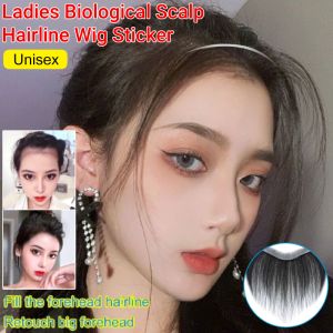 Ladies Biological Scalp Hairline Wig Sticker Real Human Hair Patch Invisible Forehead Hairline Hairpiece V-Shaped