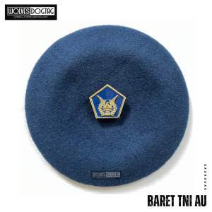 Baret TNI AU / baret angkatan udara / baret camel / baret auri / topi tni au / baret biru navy / baret wool premium