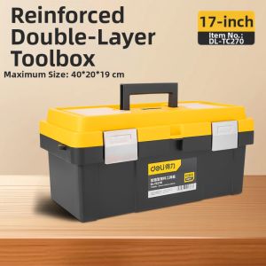 deli | Portable Multi-functional Large Tool Box with Two Layers