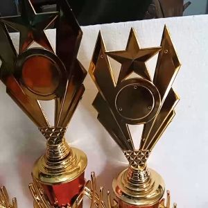 Piala Lomba Juara 1 2 3 4 (FTG body merah raser) "costum" (bisa satuan juga) & free sticker
