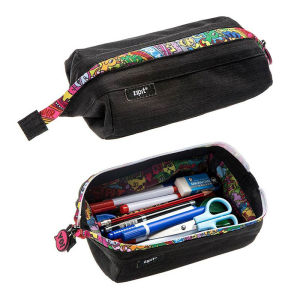 Zipit Large Capacity Transparent Graffiti Dual-Mainstream Stationery Pencil Case High Aesthetic Value PVC Material for Middle And High School Students