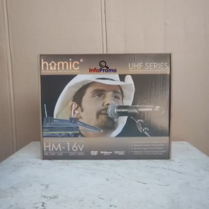 Mic Homic HM-16V Microphone Double Wireless Mikrofon Tanpa Kabel Garansi Resmi Original