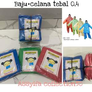 JAS HUJAN PLASTIK BAJU CELANA TEBAL 0.4 SATUAN