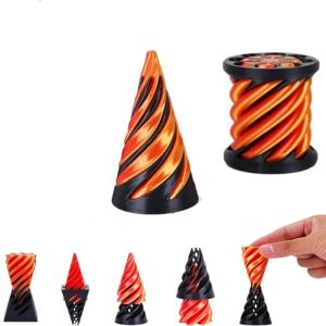 ของเล่นพีระมิดเกลียวพิมพ์ 3 มิติ รูปทรงกรวย ของเล่นพีระมิดทะลุทะลวง ประติมากรรมทะลุทะลวง ของเล่นพีระมิดทะลุทะลวงขนาดเล็ก ภาพลวงตาเกลียวหมุนวน