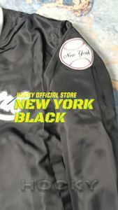 HOCKY Jaket Varsity Baseball Pull Bordir Premium Pria Wanita Newyork Black Casual Vintage Terbaru