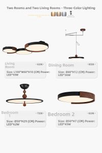 Minimalist Retro Walnut Grain Circular Eye-Protecting Ceiling Light