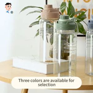 Portable Adult Drinking Water Bottle with Scale 1.5L Large Capacity Outdoor Sports Gym Fitness Drinking Water Storage Device