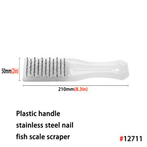 Stainless Steel Fish Scale Remover Brush Wooden & Plastic Handle Manual Fish Scaler Scraper Fast Descale Seafood Cleaning Tool N