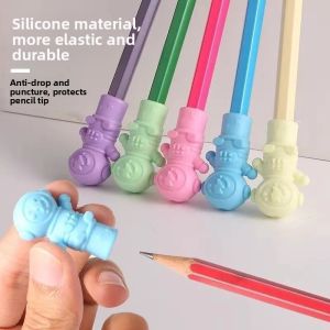 Silicone Pencil Case Space Man Pencil Cap Childrens Silicone Pencil Head Cover Stationery Protective Cover Pen Cap