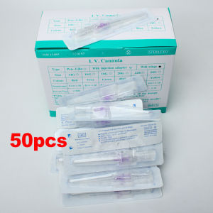 50pcs IV Cannula with Wing Intravenous Injection Catheter 22G 24G 26G For Pet Dog Cat Animals Veterinary Suppliers