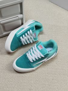 Knu Skool Collaborative Lightning Shoe Fat Bread Casual Shoe Green Color Block American Street Sneaker Low Top Canvas Shoes