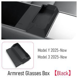 for Tesla Model 3 Y Juniper 2025 2026 Center Console Armrest Storage Box Glasses Holder Tray Case Organizer Interior Accessories