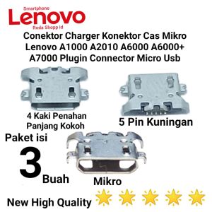 Conektor Charger Konektor Cas Mikro Lenovo A1000 A2010 A6000 A6000+ A7000 Plugin Connector Micro Usb
