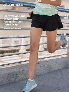 Decathlon Womens Running Shorts Quick Dry Three-quarter Length Loose Fitness Marathon Sports Clothing mid Waist Shorts